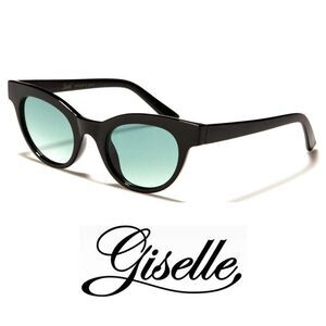 Giselle Cat Eye Women's Sunglasses Black Frame/Green Lens GSL22178